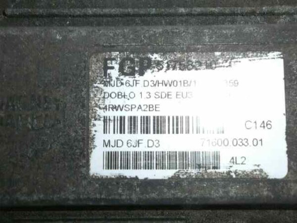 CENTRALITA MOTOR UCE FIAT DOBLÃ (119) 1.3 16V JTD CAT - Imagen 2