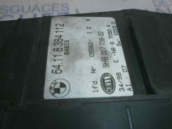 MANDO CLIMATIZADOR BMW SERIE 3 TOURING (E46) 2.0 16V Diesel CAT - Imagen 2